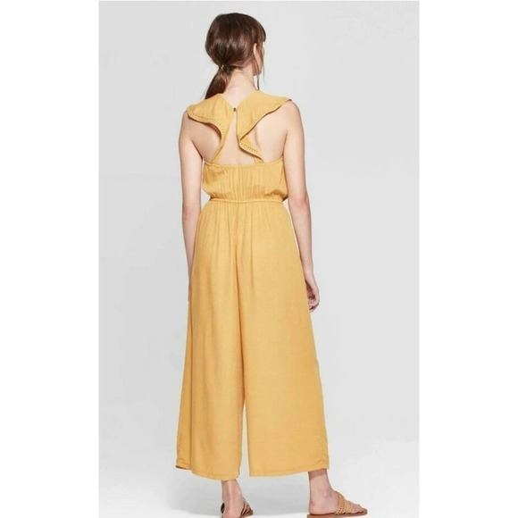 Xhilaration Mustard Yellow Jumpsuit Large NWT - Picture 2 of 5
